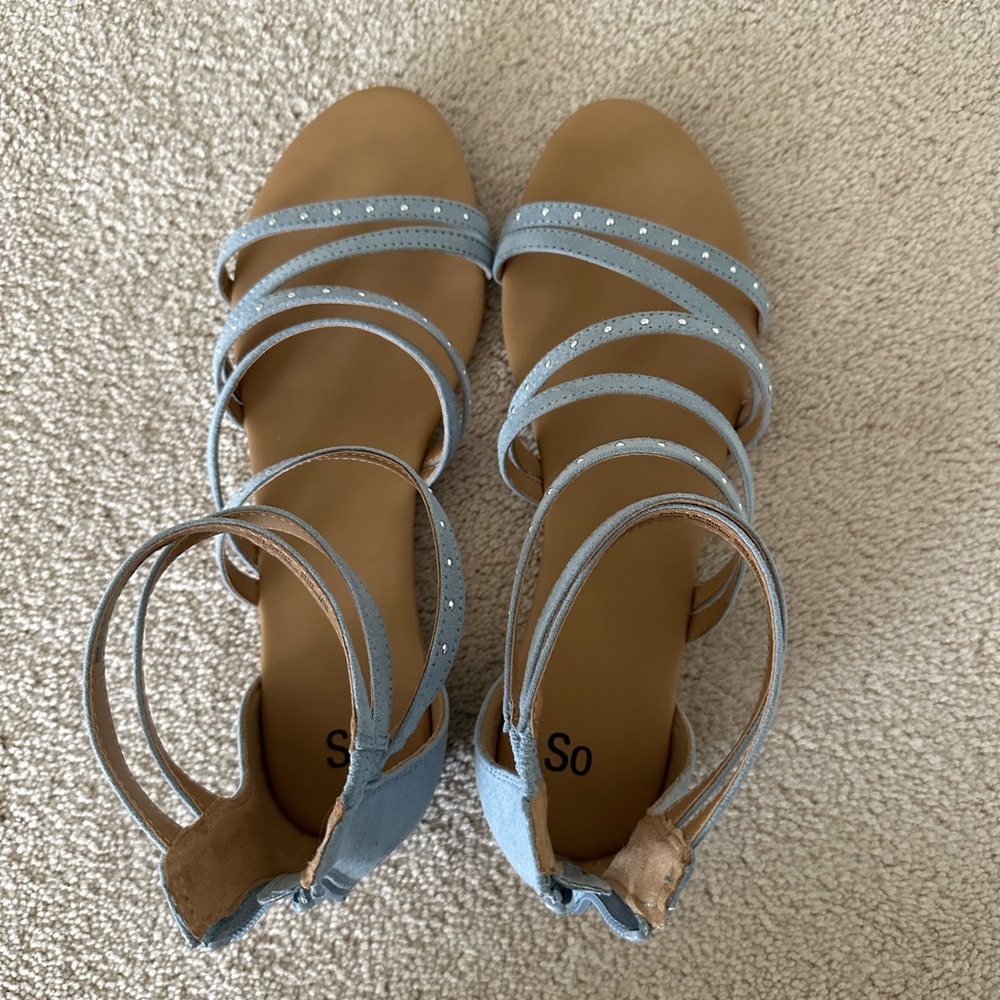 SO Women's Blue Strappy Sandals